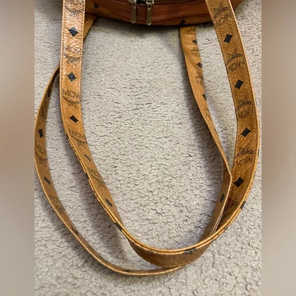 MCM Dome Satchel Shoulder Bag Monogram Vintage XL Authentic Double Zip - Picture 5 of 16